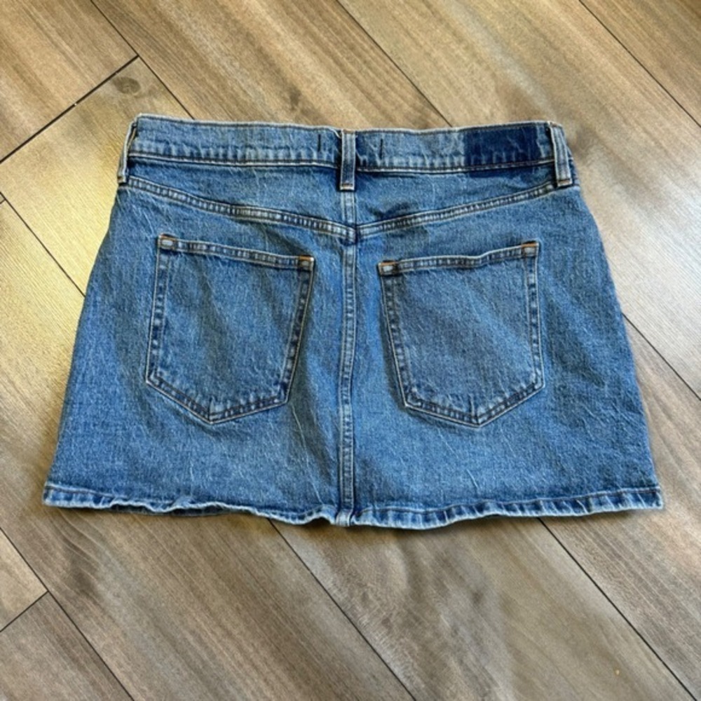 Abercrombie Fitch High Rise Denim Mini Skirt Studded Blue Size 31 (N-200) - Picture 4 of 6